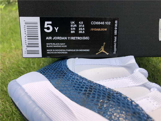 Air Jordan GS 11s Low Navy Snakeskin GS