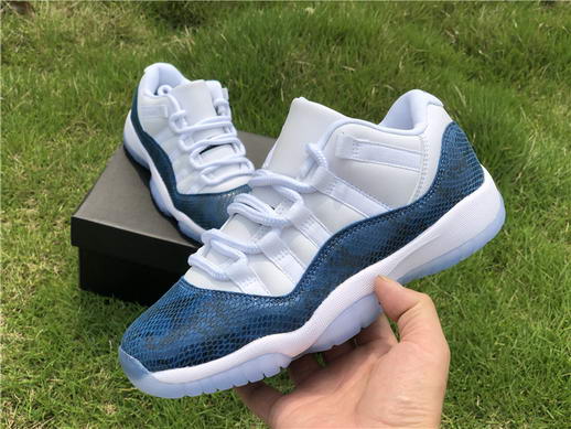 Air Jordan GS 11s Low Navy Snakeskin GS